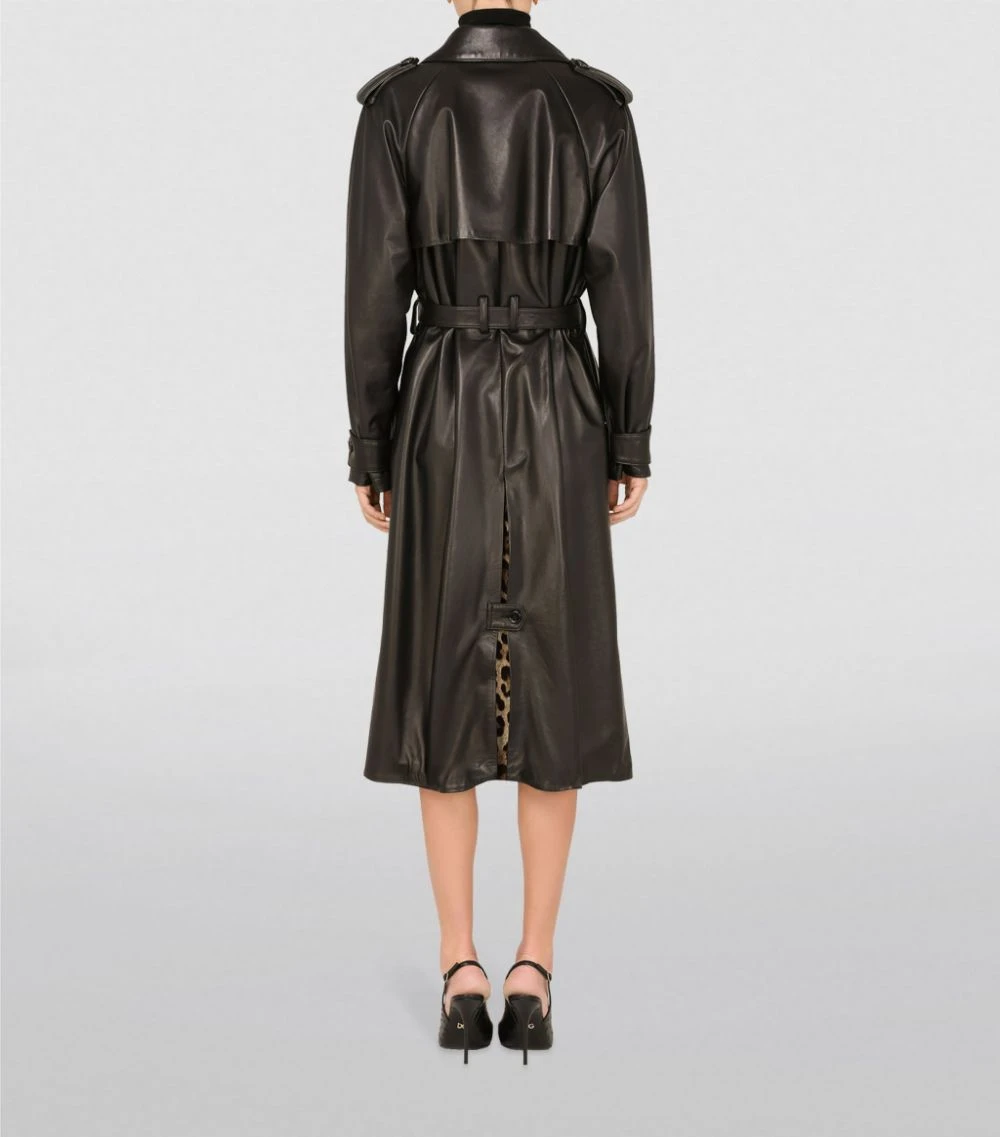 Dolce & Gabbana Lambskin Trench Coat N0000-BLACK Trench Coats 4 Dolce & Gabbana Lambskin Trench Coat N0000-BLACK Trench Coats - Image 4