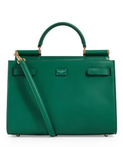Dolce & Gabbana Large Leather Sicily 62 Tote Bag 8H544-DARK EMERALD Tote Bags