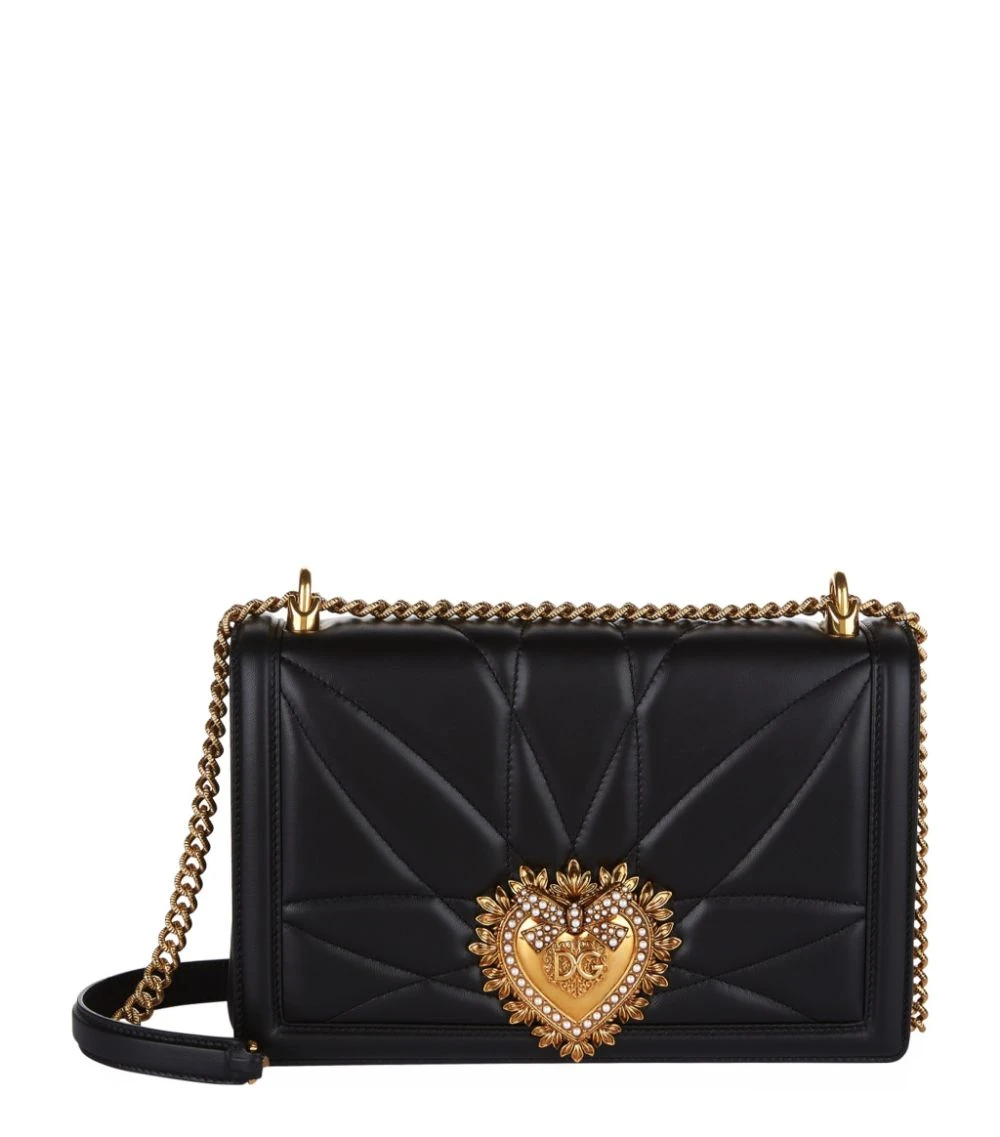 Dolce & Gabbana Large Quilted Devotion Shoulder Bag 80999-BLACK Shoulder Bags 1 Dolce & Gabbana Large Quilted Devotion Shoulder Bag 80999-BLACK Shoulder Bags