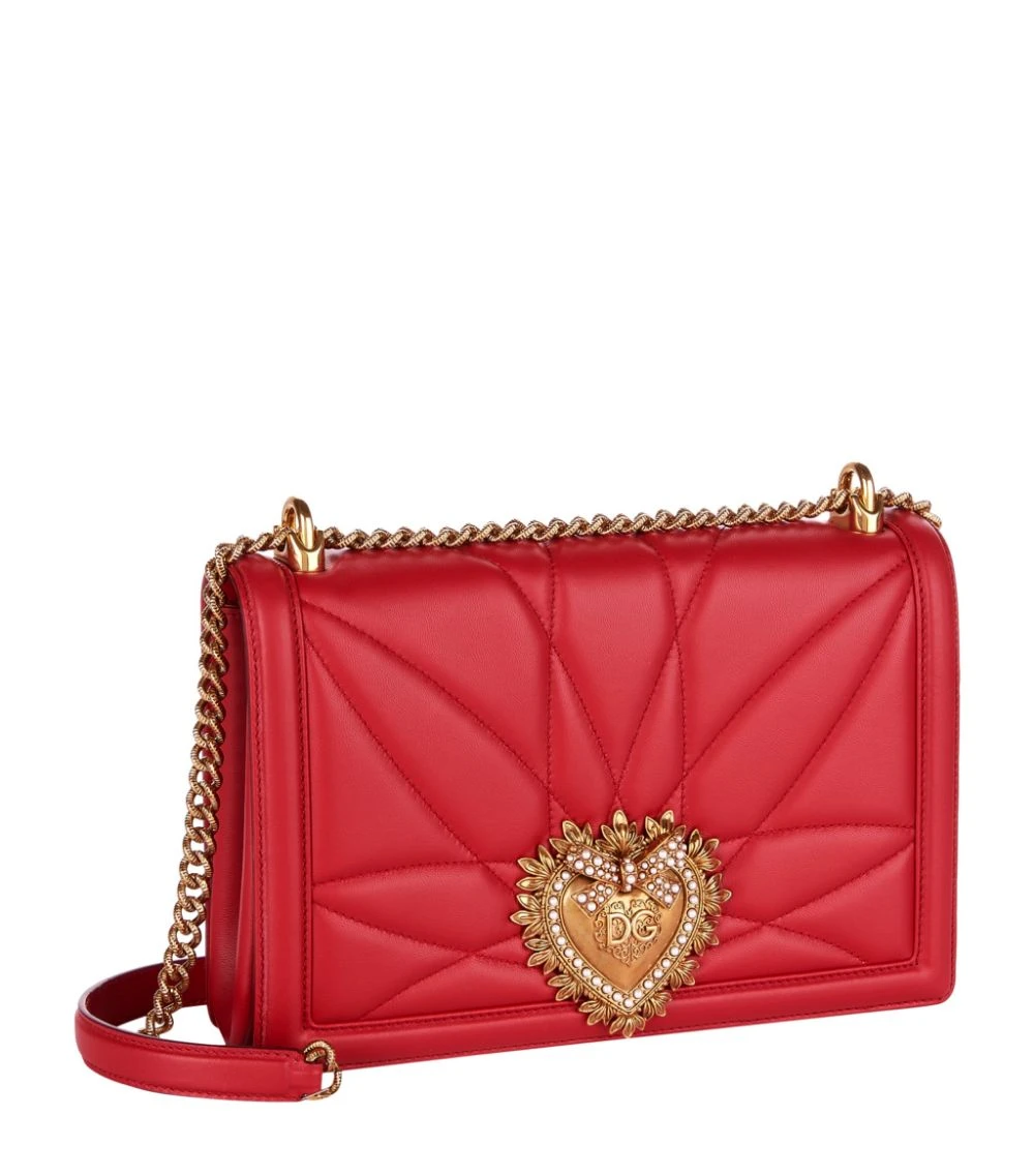 Dolce & Gabbana Large Quilted Devotion Shoulder Bag 87124-ROSSO PAPAVERO Shoulder Bags 3 Dolce & Gabbana Large Quilted Devotion Shoulder Bag 87124-ROSSO PAPAVERO Shoulder Bags - Image 3
