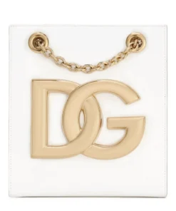 Dolce & Gabbana Leather 3.5 Tote Bag 80002-OPTICAL WHITE Shoulder Bags