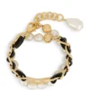 Dolce & Gabbana Leather and Faux Pearl Logo Bracelet ZOO00-GOLD Bracelets