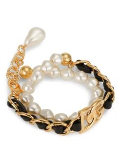 Dolce & Gabbana Leather and Faux Pearl Logo Bracelet ZOO00-GOLD Bracelets -Dolce & Gabbana online Store dolce gabbana leather and faux pearl logo bracelet 17358503 35732120 1000
