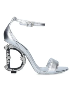 Dolce & Gabbana Leather Baroque-Heel Keira Sandals 105 SILVER Heel Sandals -Dolce & Gabbana online Store dolce gabbana leather baroque heel keira sandals 105 15965433 29542426 1000