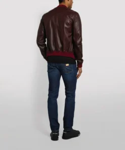 Dolce & Gabbana Leather Bomber Jacket R0369-BORDEAUX Bomber Jackets -Dolce & Gabbana online Store dolce gabbana leather bomber jacket 15296581 26702809 1000