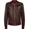 Dolce & Gabbana Leather Bomber Jacket R0369-BORDEAUX Bomber Jackets