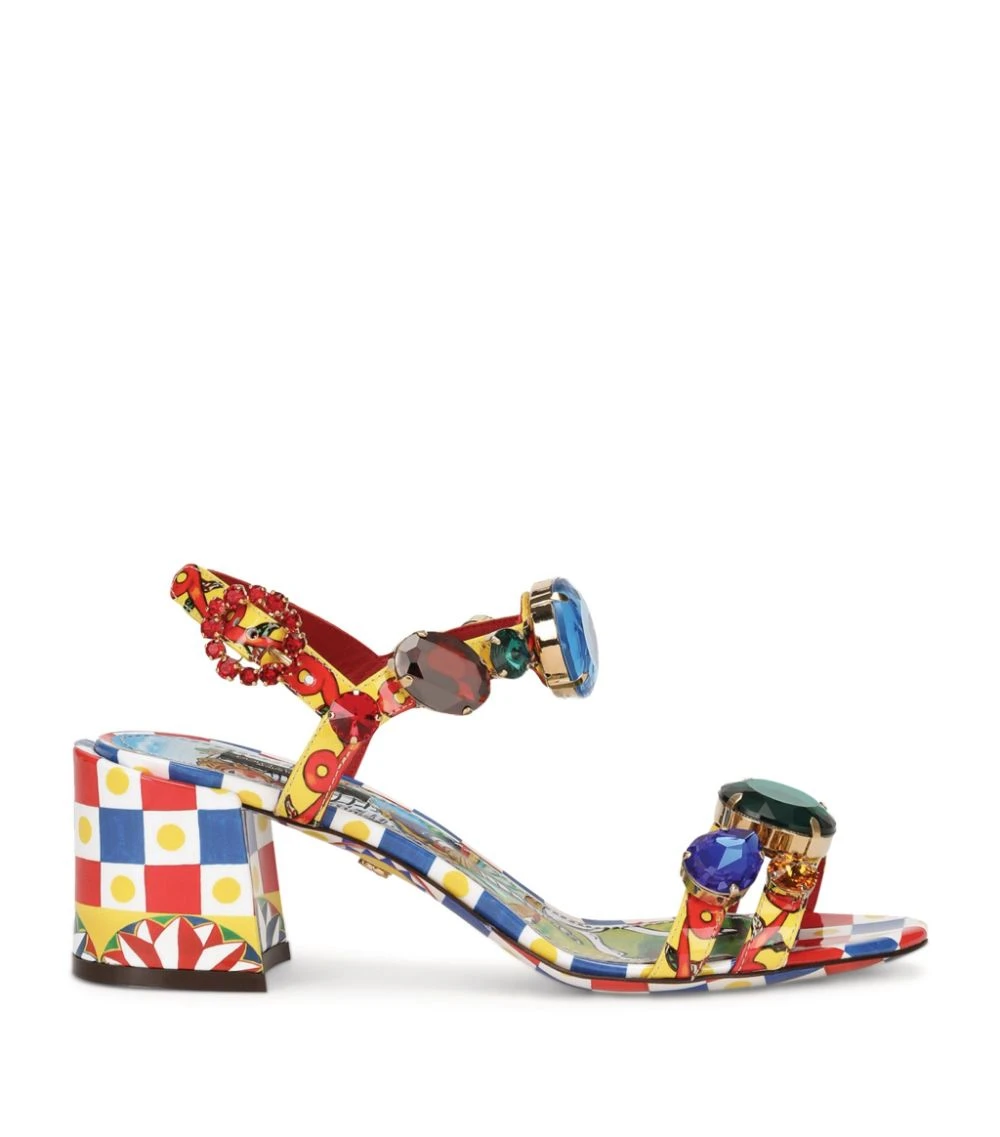 Dolce & Gabbana Leather Carretto Print Sandals 60 HH81D-FRIGO 2 F.MULT Heel Sandals 1 Dolce & Gabbana Leather Carretto Print Sandals 60 HH81D-FRIGO 2 F.MULT Heel Sandals