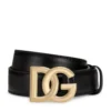 Dolce & Gabbana Leather Crossover Logo Belt 80999-BLACK Belts