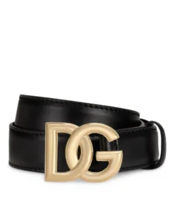 Dolce & Gabbana Leather Crossover Logo Belt 80999-BLACK Belts