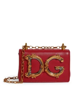 Dolce & Gabbana Leather DG Girls Cross-Body Bag 87124-POPPY RED Crossbody Bags