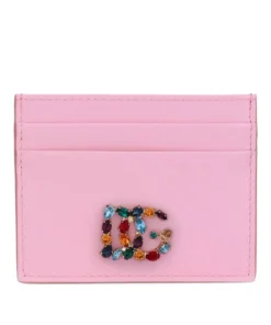 Dolce & Gabbana Leather Embellished Card Holder 80469-BABY'S PINK Card Holders