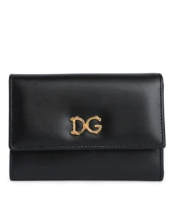 Dolce & Gabbana Leather French Flap Wallet 80999-BLACK Wallets