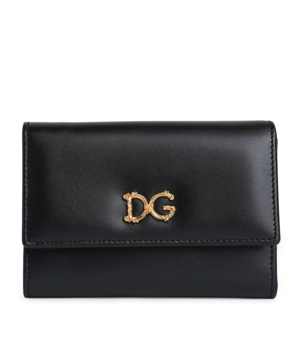 Dolce & Gabbana Leather French Flap Wallet 80999-BLACK Wallets 1 Dolce & Gabbana Leather French Flap Wallet 80999-BLACK Wallets