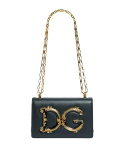 Dolce & Gabbana online Store 38 Dolce & Gabbana Leather Girls Shoulder Bag 80999-BLACK Shoulder Bags