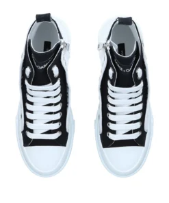 Dolce & Gabbana Leather High-Top Portofino Light Sneakers WHITE/BLK High-Top Sneakers -Dolce & Gabbana online Store dolce gabbana leather high top portofino light sneakers 17147842 34564980 1000