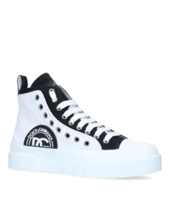 Dolce & Gabbana online Store 44 Dolce & Gabbana Leather High-Top Portofino Light Sneakers WHITE/BLK High-Top Sneakers