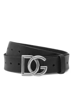 Dolce & Gabbana Leather Logo Belt 8G963-BLACK/NIK.TI Belts