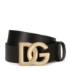 Dolce & Gabbana Leather Logo Belt 8E831-BLACK/GOLD Belts