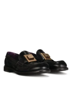 Dolce & Gabbana Leather Logo Plaque Loafers 80999-BLACK -Dolce & Gabbana online Store dolce gabbana leather logo plaque loafers 17278417 35268627 1000