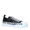 Dolce & Gabbana Leather Portofini Sneakers BLK/WHITE Low-Top Sneakers