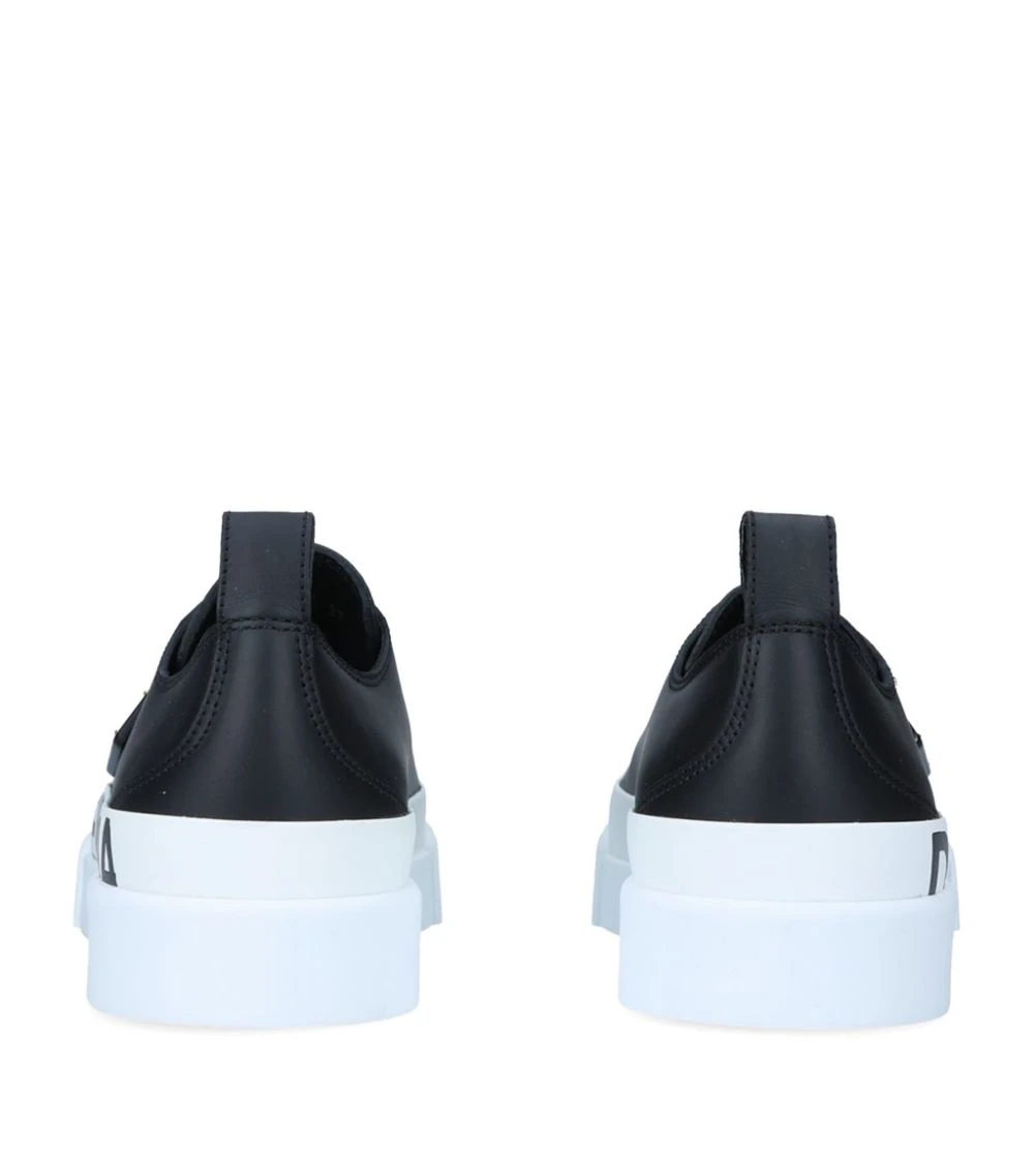 Dolce & Gabbana Leather Portofini Sneakers BLK/WHITE Low-Top Sneakers 2 Dolce & Gabbana Leather Portofini Sneakers BLK/WHITE Low-Top Sneakers - Image 2