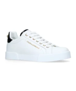 Dolce & Gabbana Leather Portofino Sneakers WHITE/COMB Low-Top Sneakers
