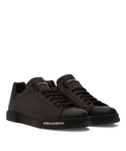 Dolce & Gabbana Leather Portofino Sneakers 8B956-BLACK/BLACK Running Shoes -Dolce & Gabbana online Store dolce gabbana leather portofino sneakers 16104247 30167070 1000