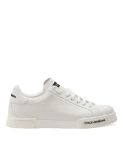 Dolce & Gabbana Leather Portofino Sneakers 80001-WHITE Low-Top Sneakers