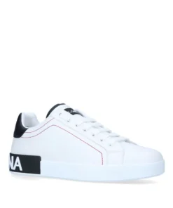 Dolce & Gabbana Leather Portofino Sneakers BLACK Running Shoes