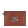 Dolce & Gabbana Leather Pouch Bag 8Z015-LEATHER/OCHER Messenger Bags