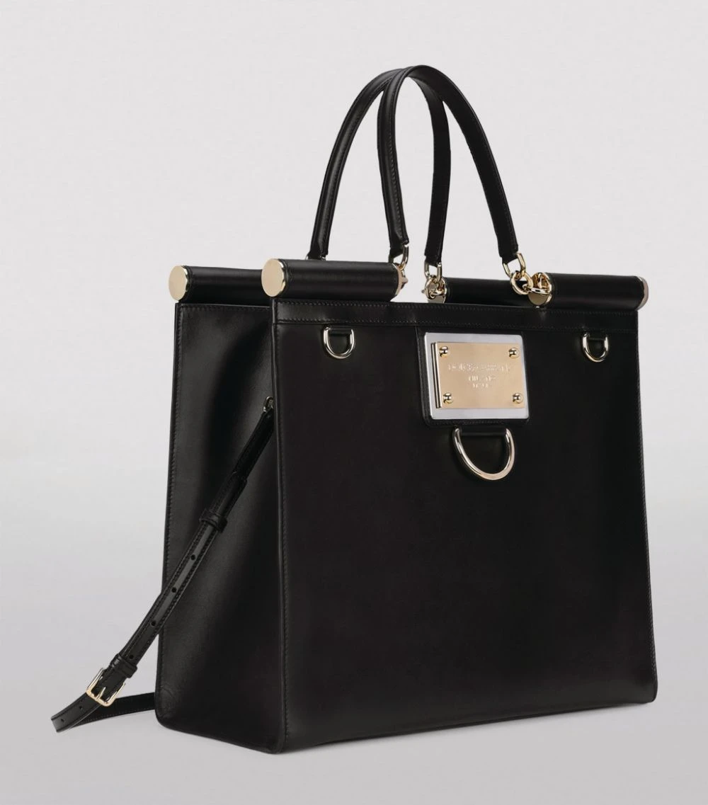Dolce & Gabbana Leather Sicily Top-Handle Bag 80999-BLACK Top Handle Bags 3 Dolce & Gabbana Leather Sicily Top-Handle Bag 80999-BLACK Top Handle Bags - Image 3