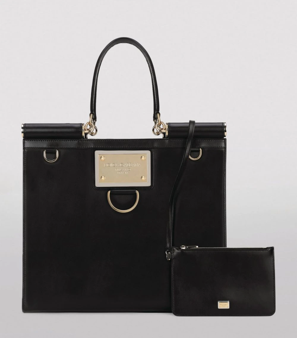 Dolce & Gabbana Leather Sicily Top-Handle Bag 80999-BLACK Top Handle Bags 5 Dolce & Gabbana Leather Sicily Top-Handle Bag 80999-BLACK Top Handle Bags - Image 5