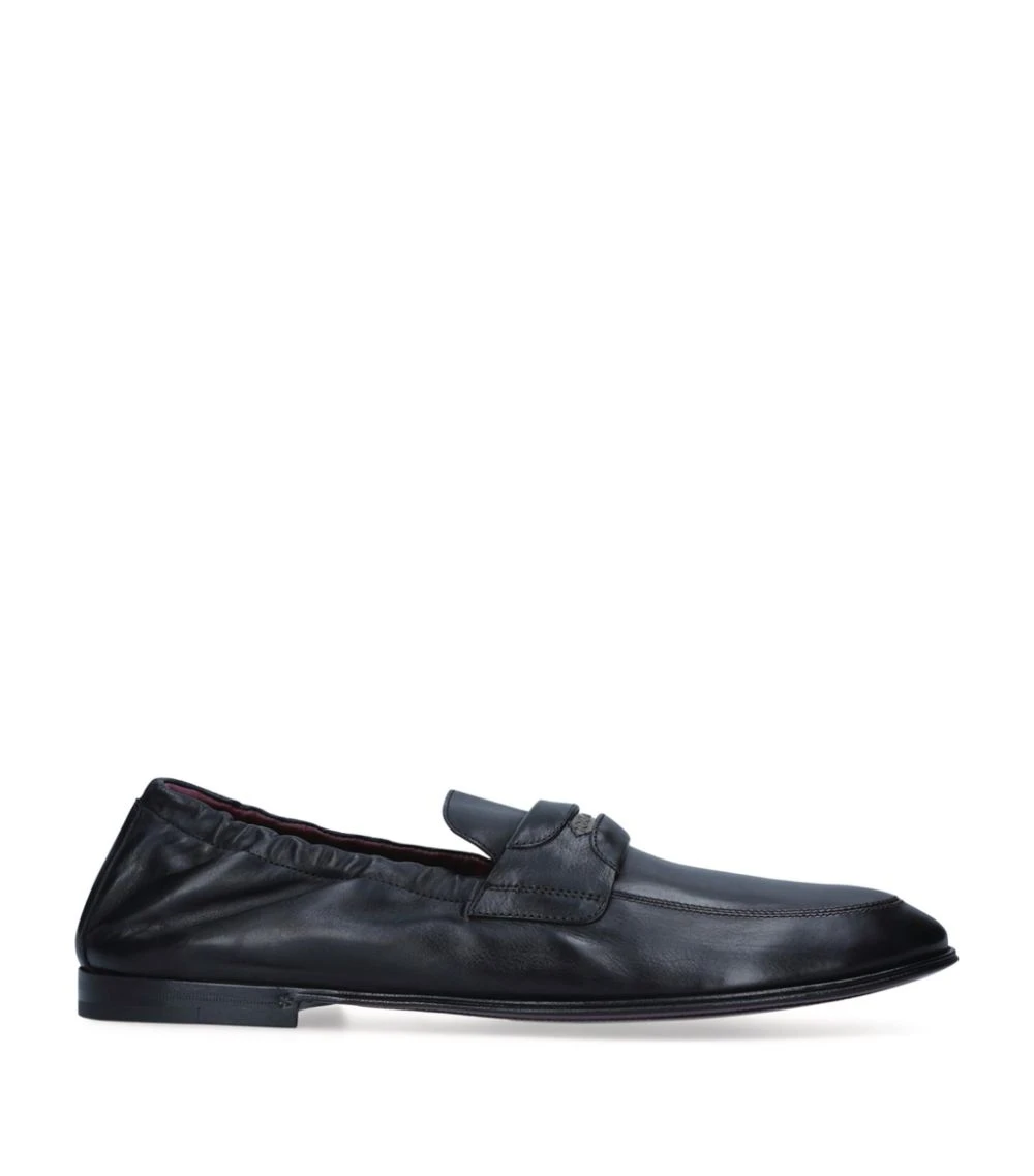 Dolce & Gabbana Leather Soft Loafers BLACK 3 Dolce & Gabbana Leather Soft Loafers BLACK - Image 3