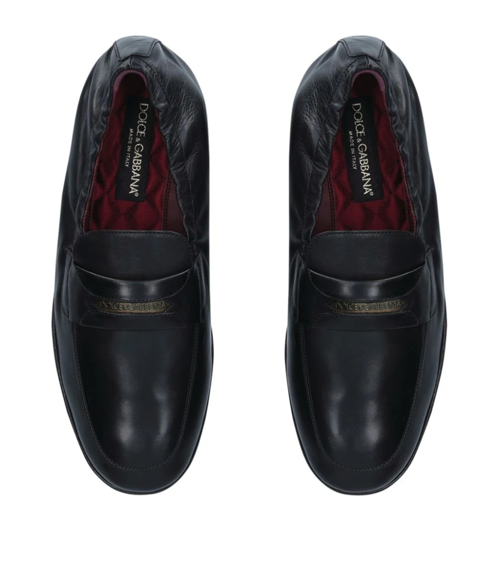 Dolce & Gabbana Leather Soft Loafers BLACK 4 Dolce & Gabbana Leather Soft Loafers BLACK - Image 4