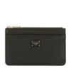 Dolce & Gabbana Leather Zipped Card Holder 80999-BLACK Card Holders