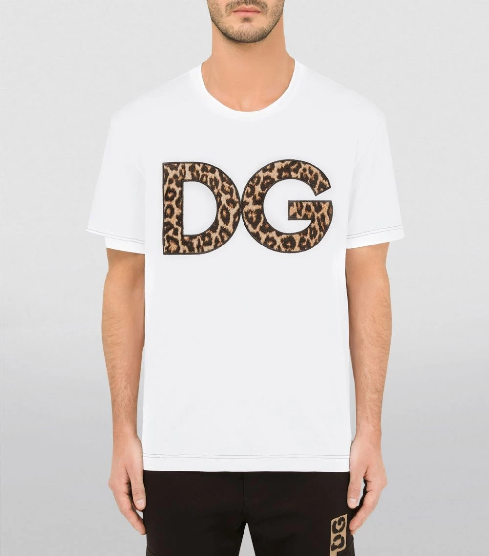 Dolce & Gabbana Leopard Print DG Patch T-Shirt W0800-OPTICAL WHITE Printed T-Shirts 3 Dolce & Gabbana Leopard Print DG Patch T-Shirt W0800-OPTICAL WHITE Printed T-Shirts - Image 3
