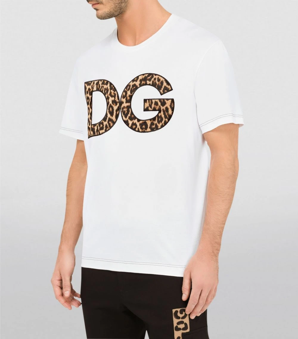 Dolce & Gabbana Leopard Print DG Patch T-Shirt W0800-OPTICAL WHITE Printed T-Shirts 5 Dolce & Gabbana Leopard Print DG Patch T-Shirt W0800-OPTICAL WHITE Printed T-Shirts - Image 5