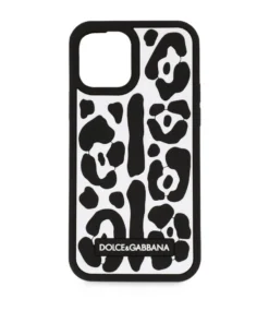 Dolce & Gabbana Leopard Print iPhone 12/12 Pro Case 89697-WHITE/BLACK Phone Cases