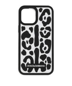 Dolce & Gabbana Leopard Print iPhone 12 Max/12 Pro Max Case 89697-WHITE/BLACK Phone Cases