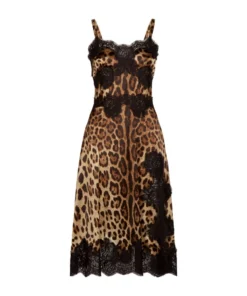Dolce & Gabbana Leopard Print Slip Dress HY13M-LEO NEW Cocktail Dresses