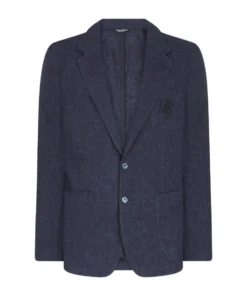 Dolce & Gabbana Linen DG Blazer S8280-LIGHT BLUE-BLU Jackets