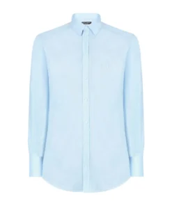 Dolce & Gabbana Linen DG Shirt B1581-SKY BLUE Casual Shirts