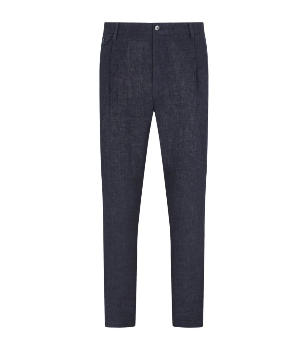 Dolce & Gabbana Linen Trousers S8280-LIGHT BLUE-BLU Tailored Trousers 1 Dolce & Gabbana Linen Trousers S8280-LIGHT BLUE-BLU Tailored Trousers