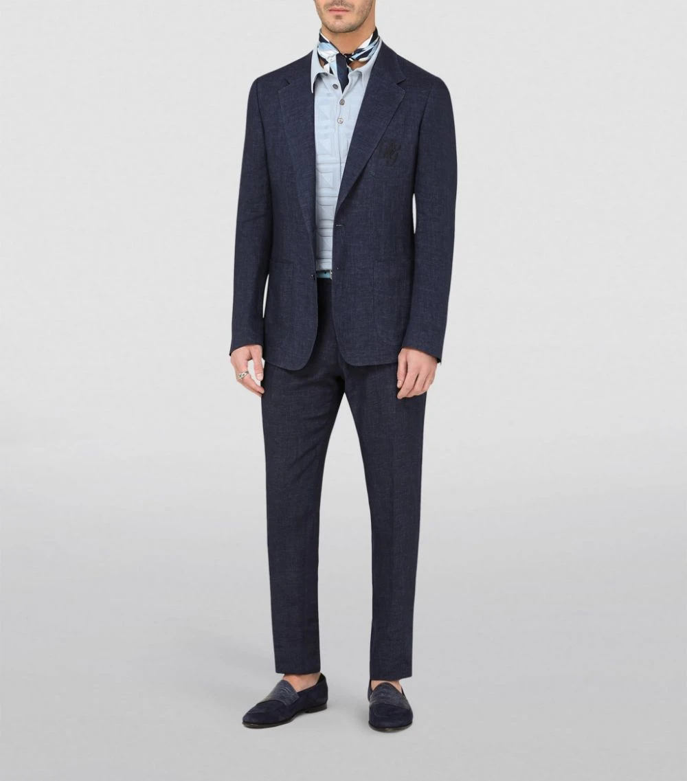 Dolce & Gabbana Linen Trousers S8280-LIGHT BLUE-BLU Tailored Trousers 2 Dolce & Gabbana Linen Trousers S8280-LIGHT BLUE-BLU Tailored Trousers - Image 2