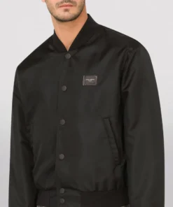 Dolce & Gabbana Logo-Appliqué Bomber Jacket N0000-BLACK Bomber Jackets -Dolce & Gabbana online Store dolce gabbana logo applique bomber jacket 17087678 34218994 1000