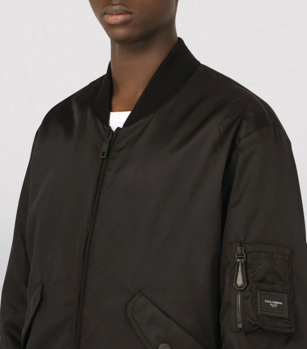 Dolce & Gabbana Logo-Appliqué Bomber Jacket N0000-BLACK Bomber Jackets 5 Dolce & Gabbana Logo-Appliqué Bomber Jacket N0000-BLACK Bomber Jackets - Image 5
