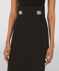 Dolce & Gabbana Logo-Embellished Midi Skirt N0000-BLACK Midi Skirts -Dolce & Gabbana online Store dolce gabbana logo embellished midi skirt 17288013 35320056 1000