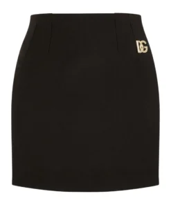 Dolce & Gabbana Logo-Embellished Mini Skirt N0000-BLACK Mini Skirts