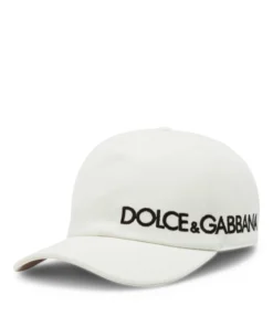 Dolce & Gabbana Logo-Embroidered Baseball Cap W0001-NATURAL WHITE Caps