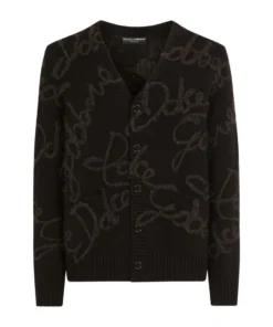 Dolce & Gabbana Logo-Embroidered Cardigan N0000-BLACK Cardigans